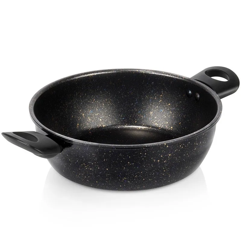 Garnek Granitowy Non-Stick Do Gotowania Duszenia 2,7 l MEBLIVA - Czarny