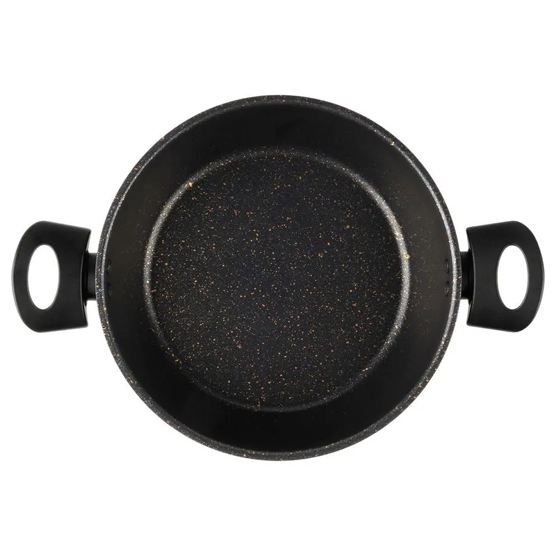 Garnek Granitowy Non-Stick Do Gotowania Duszenia 2,7 l MEBLIVA - Czarny