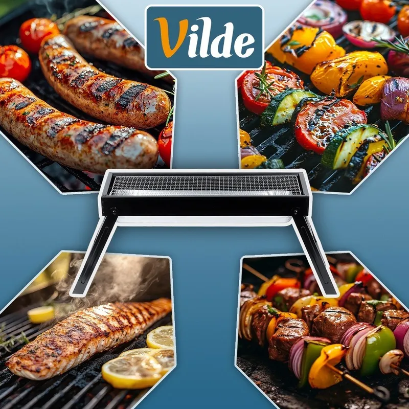 Grill Węglowy Składany Przenośny 77x23x31 cm GARDIVA