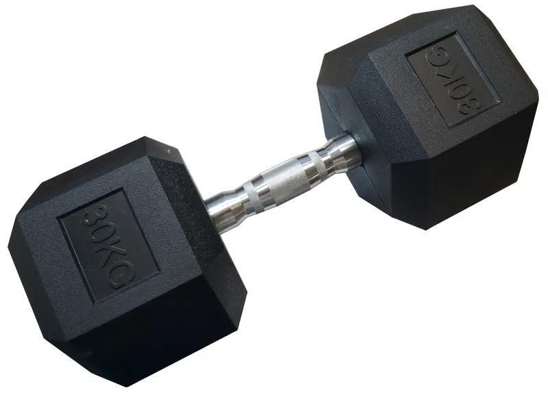 Hantla Jednoręczna Sześciokątna Gumowana Ciężar Obciążenie 30 kg MOVEMANIA