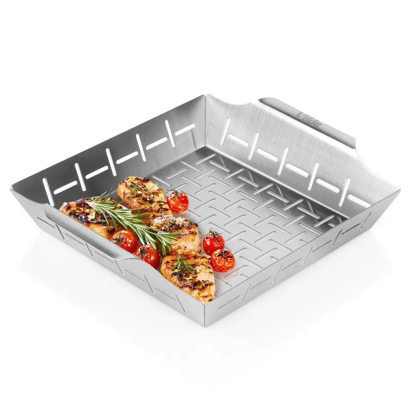 Koszyk Do Grillowania Stalowy Perforowany 27x23x5 cm GARDIVA