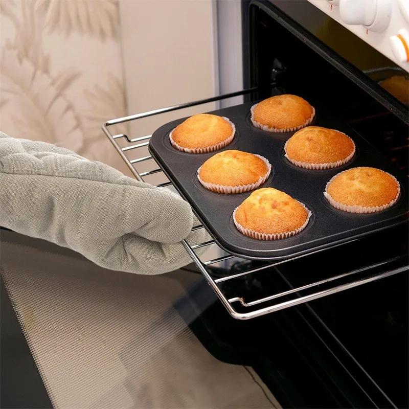 Rękawica Kuchenna Bawełniana Z Magnesem I Pętelką 32 cm MEBLIVA - Oliwkowa