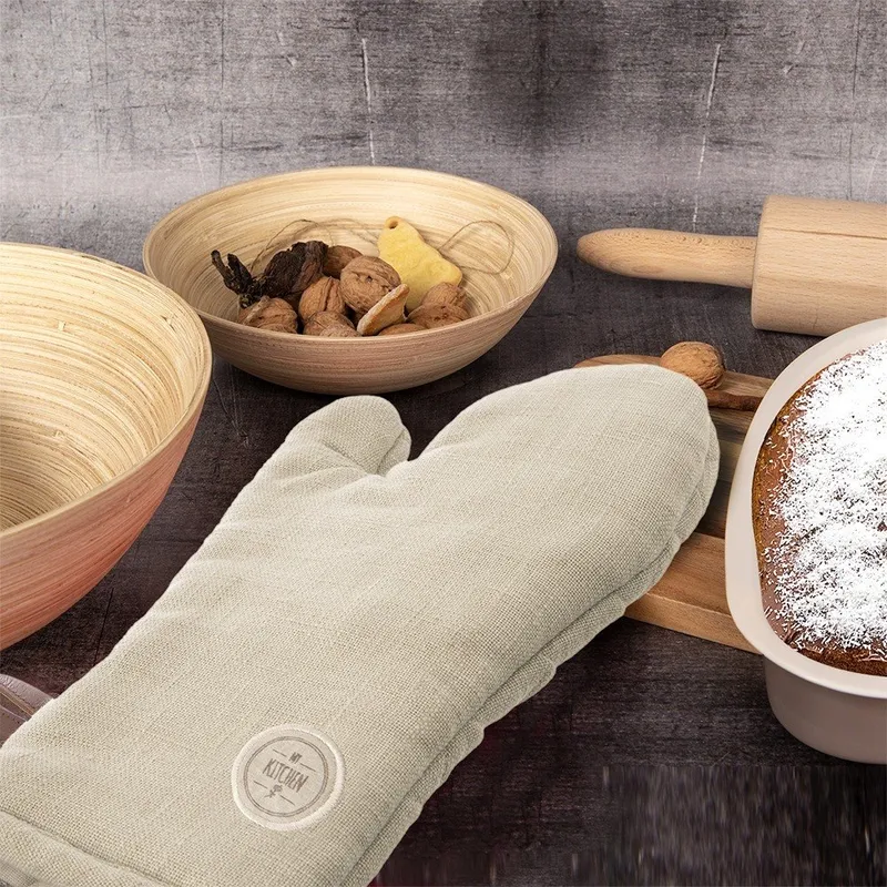 Rękawica Kuchenna Bawełniana Z Magnesem I Pętelką 32 cm MEBLIVA - Oliwkowa