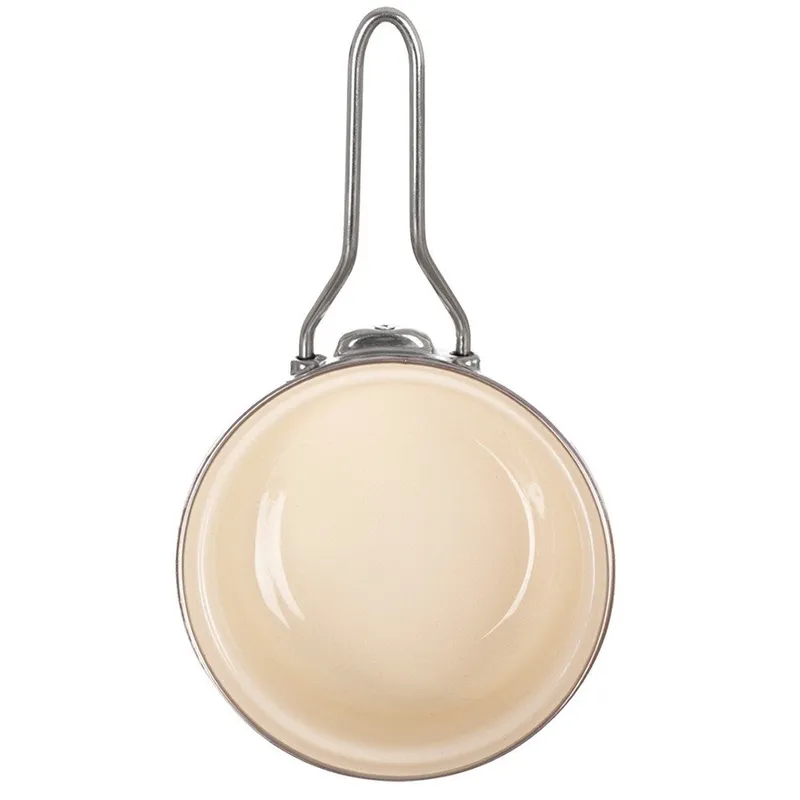 Rondel Emaliowany W Kwiaty Maki 14 cm 0,65 l Na Indukcję MEBLIVA - Kremowy