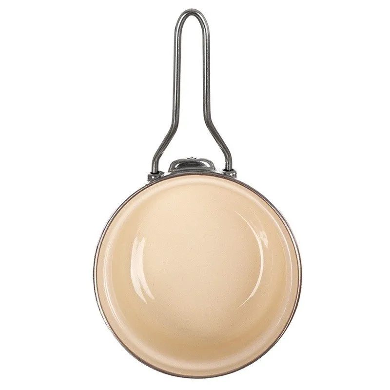 Rondel Emaliowany W Kwiaty Maki 16 cm 0,95 l Na Indukcję MEBLIVA - Kremowy
