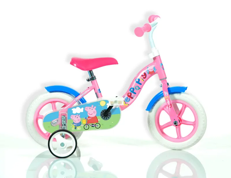 Rowerek Dziecięcy 10 Cali Peppa Pig Świnka Peppa Popychacz Dino MOVEMANIA
