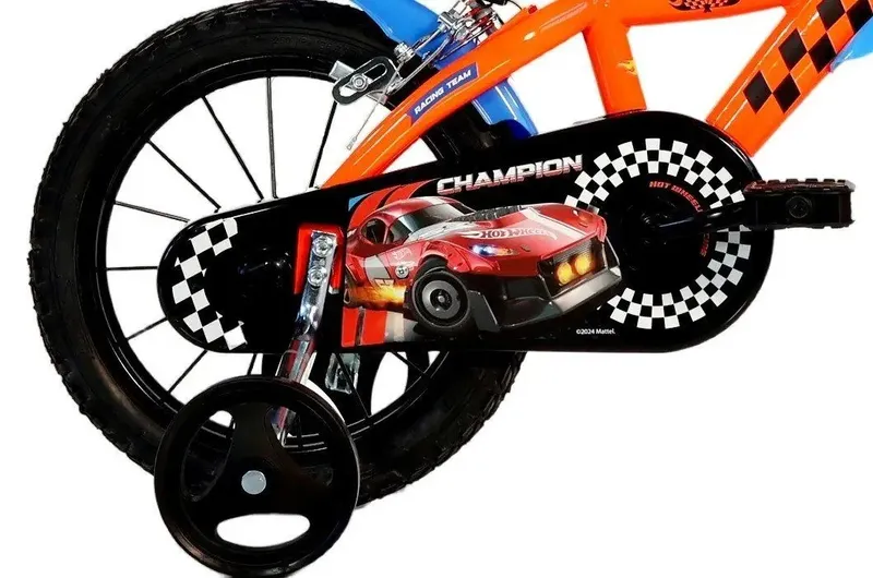 Rowerek Dziecięcy 14 Cali Hot Wheels Hamulec Dino MOVEMANIA - Pomarańczowy