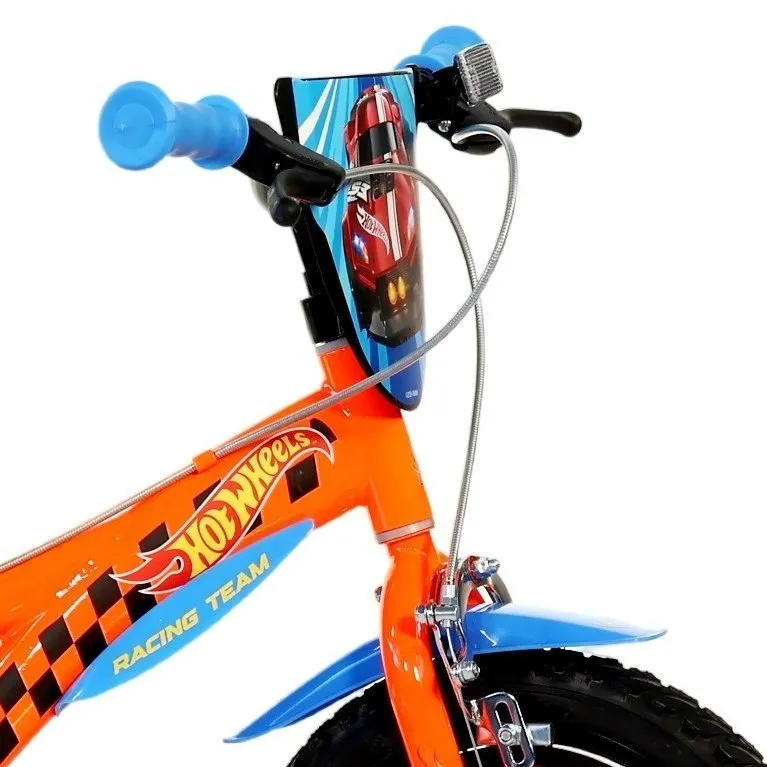 Rowerek Dziecięcy 14 Cali Hot Wheels Hamulec Dino MOVEMANIA - Pomarańczowy