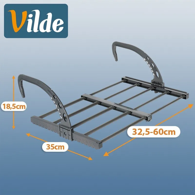 Suszarka Na Pranie Na Kaloryfer Rozsuwana Balkonowa 60 cm GARDIVA - Szara