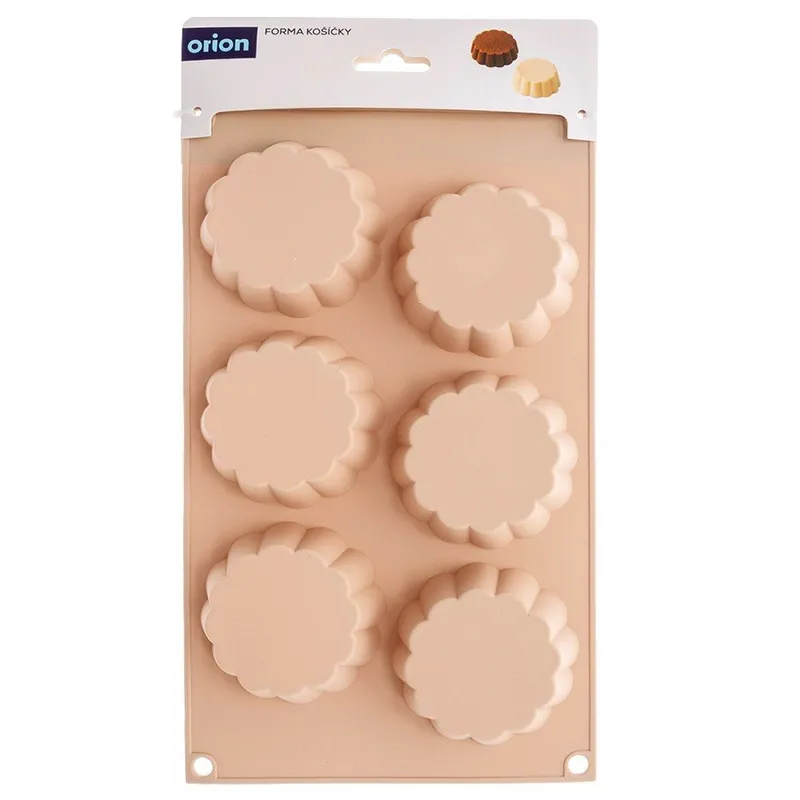 Forma Silikonowa Do Muffinek Ciastek Kwiatki 6 szt. 30 MEBLIVA - Beżowa