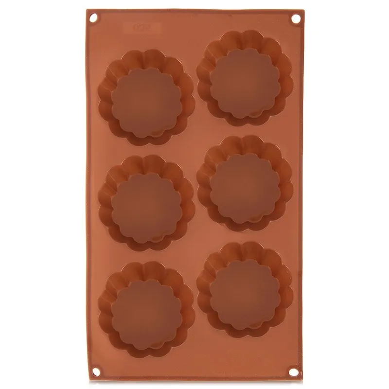 Forma Silikonowa Do Muffinek Ciastek Kwiatki 6 szt. 30 MEBLIVA - Brązowa