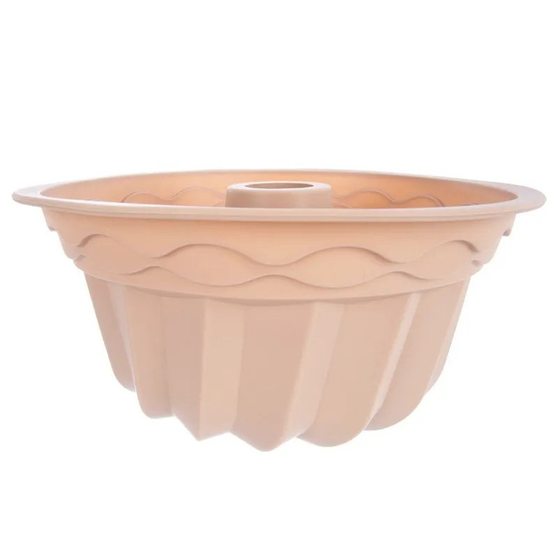 Forma Silikonowa Do Pieczenia Babki Z Kominem 23,5 x 11 cm MEBLIVA - Beżowa