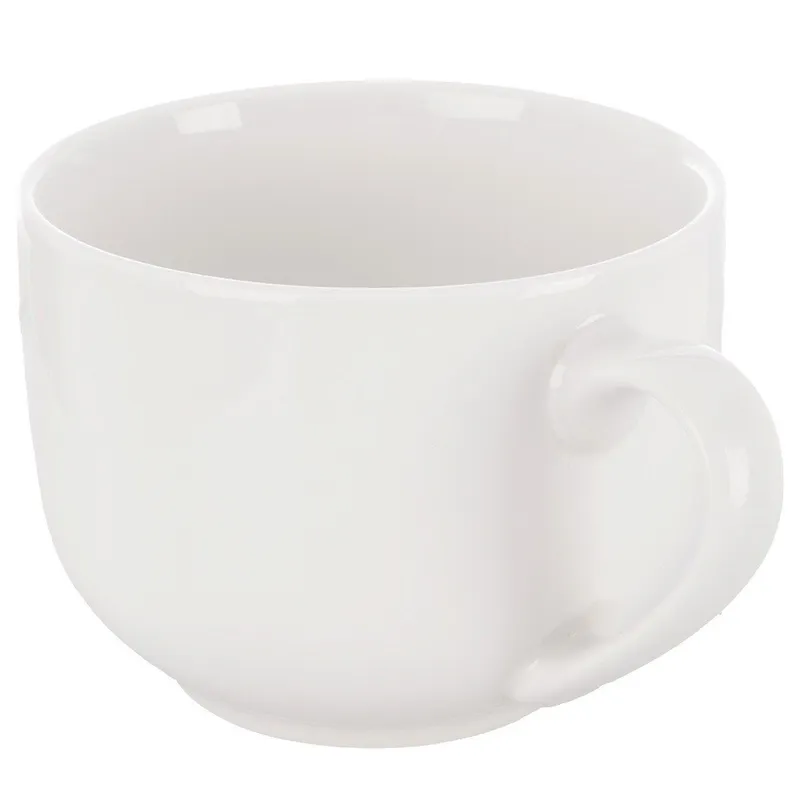 Kubek Porcelanowy XL Do Kawy Herbaty Klasyczny 0,65 l MEBLIVA - Biały