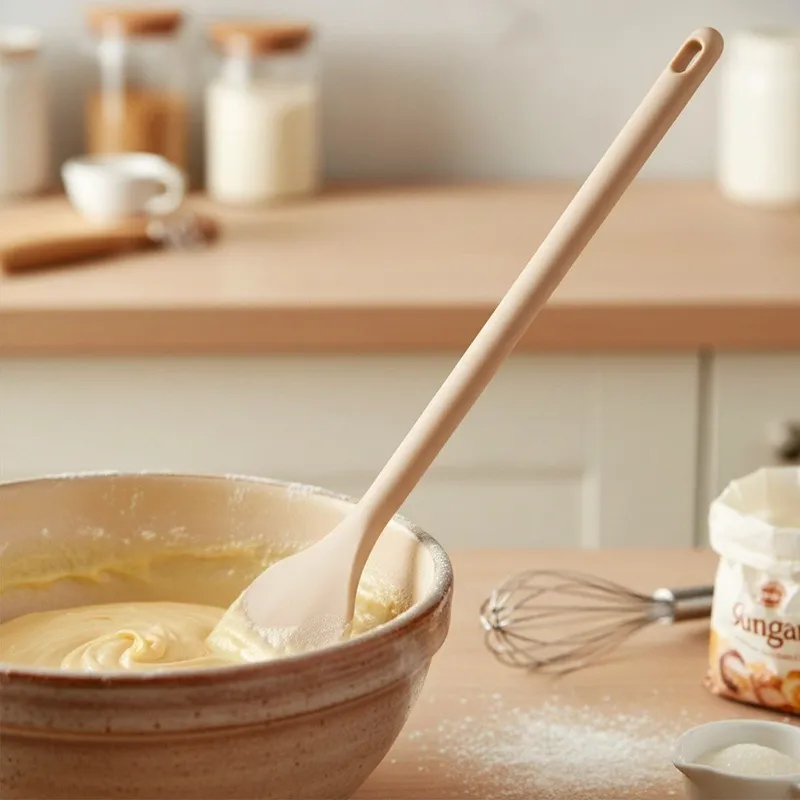 Łyżka Kuchenna Silikonowa Do Mieszania Nakładania 28 cm MEBLIVA - Beżowa