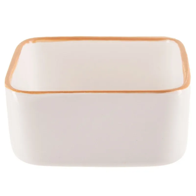 Miseczka Kokilka Ceramiczna Kwadratowa Do Zapiekania 90 ml MEBLIVA - Biała