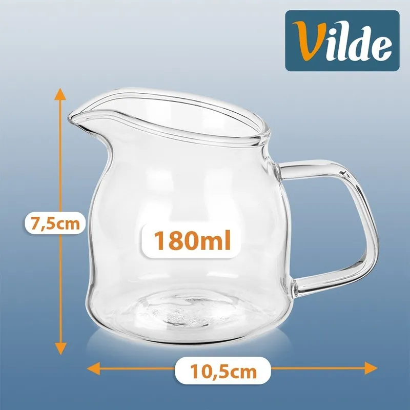 Mlecznik Szklany Dzbanuszek Na Mleko Śmietankę SOS 180 ml MEBLIVA