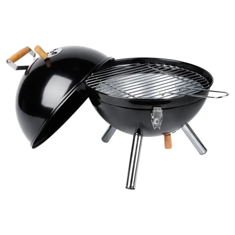 Grill Węglowy Kociołek Przenośny Turystyczny Z Pokrywą 31 GARDIVA - Czarny