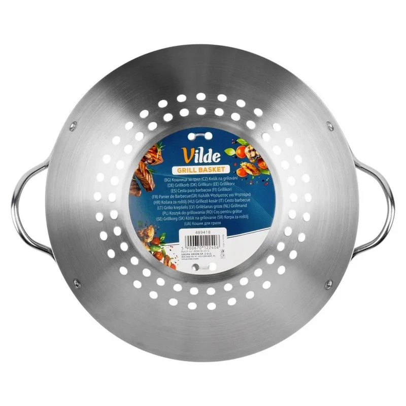 Koszyk Do Grillowania Stalowy Perforowany Do Warzyw Mięsa 20,5 cm GARDIVA