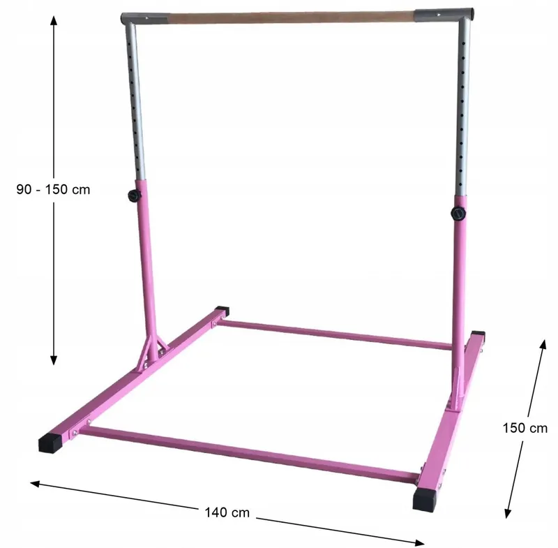 Drążek Gimnastyczny Wolnostojący 150 cm MOVEMANIA - Różowy