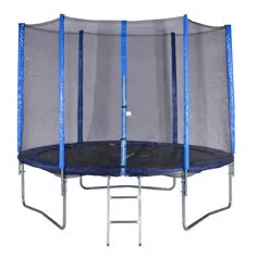 Trampolina Ogrodowa Z Siatką 180 cm MOVEMANIA - Czarno-Niebieska