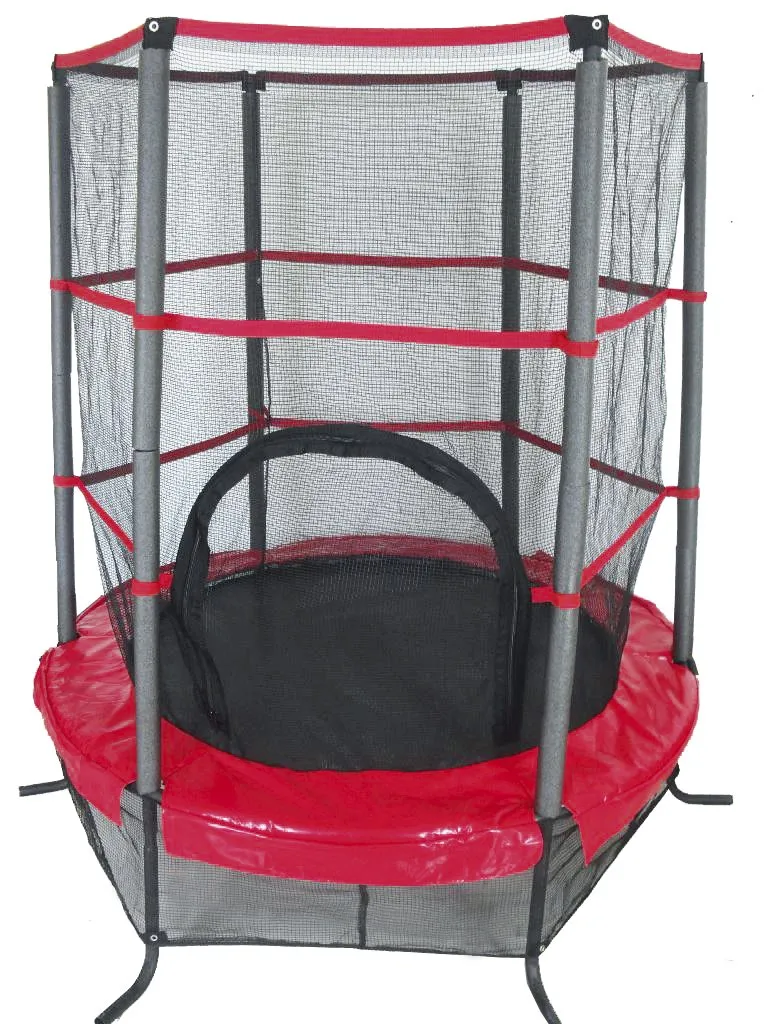 Trampolina Z Siatką O Śr. 137 cm MOVEMANIA - Czarno-Czerwona