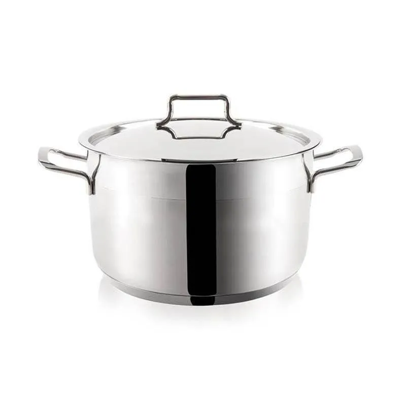 Garnek Stalowy 700 ml ANETT 14 cm Z Pokrywką Indukcja Zmywarka MEBLIVA