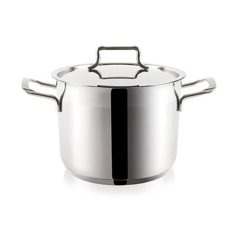 Garnek Stalowy 1,5 l ANETT 14 cm Z Pokrywką Indukcja Zmywarka MEBLIVA