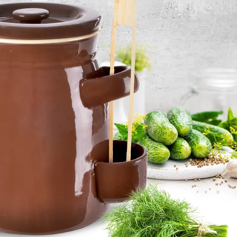 Pojemnik Garnek Do Kiszenia Ogórków Marynowania Ceramiczny 2,5 l MEBLIVA