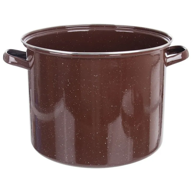 Garnek Emaliowany 20 l BROWN Duży 32 cm Indukcja MEBLIVA - Brązowy