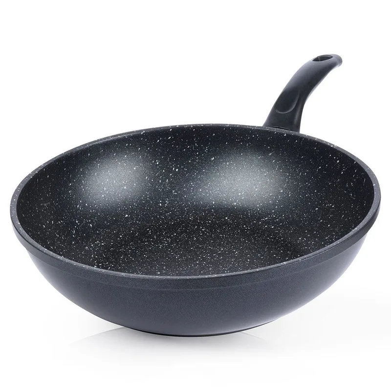 Patelnia Wok Granitowa 30 cm Grande Nieprzywierająca Indukcja MEBLIVA