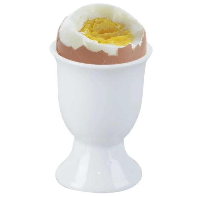 Podstawka Na Jajko Porcelanowa MONA 7 cm Elegancka Do Jaj MEBLIVA - Biała