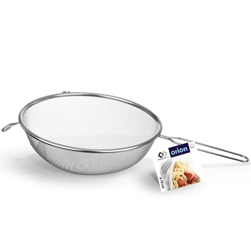 Sitko Kuchenne Cedzak Stal Nierdzewna 18 cm Uchwyt Zmywarka MEBLIVA
