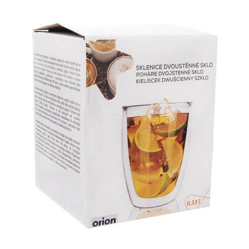 Szklanka Termiczna Latte Szklana 330 ml Podwójna Ścianka 8 x 8 cm MEBLIVA