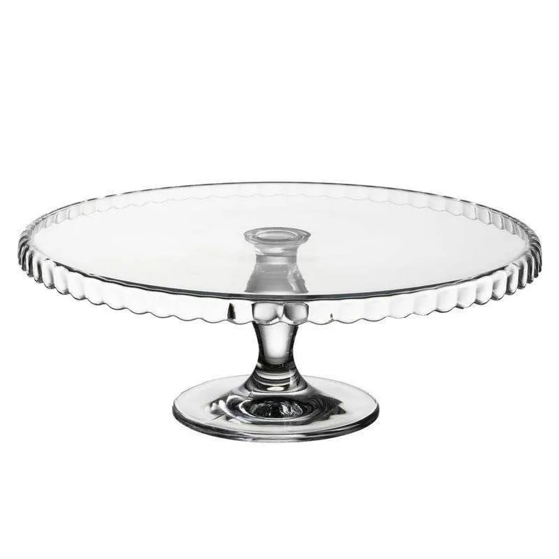 Patera Na Tort Ciasto Ciasteczka Szklana Dekoracyjna Na Nóżce 32 cm MEBLIVA