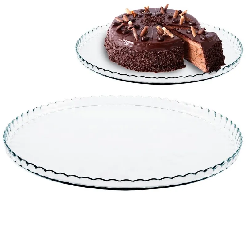 Patera Na Tort Przystawki Ciasta Desery Szklana Uniwersalna 32 cm MEBLIVA