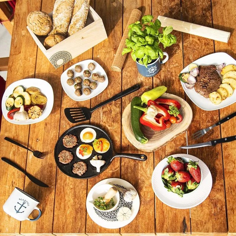 Sztućce Do Steków Burgerów Stalowe Zestaw 12 el. BBQ Ząbkowane MEBLIVA