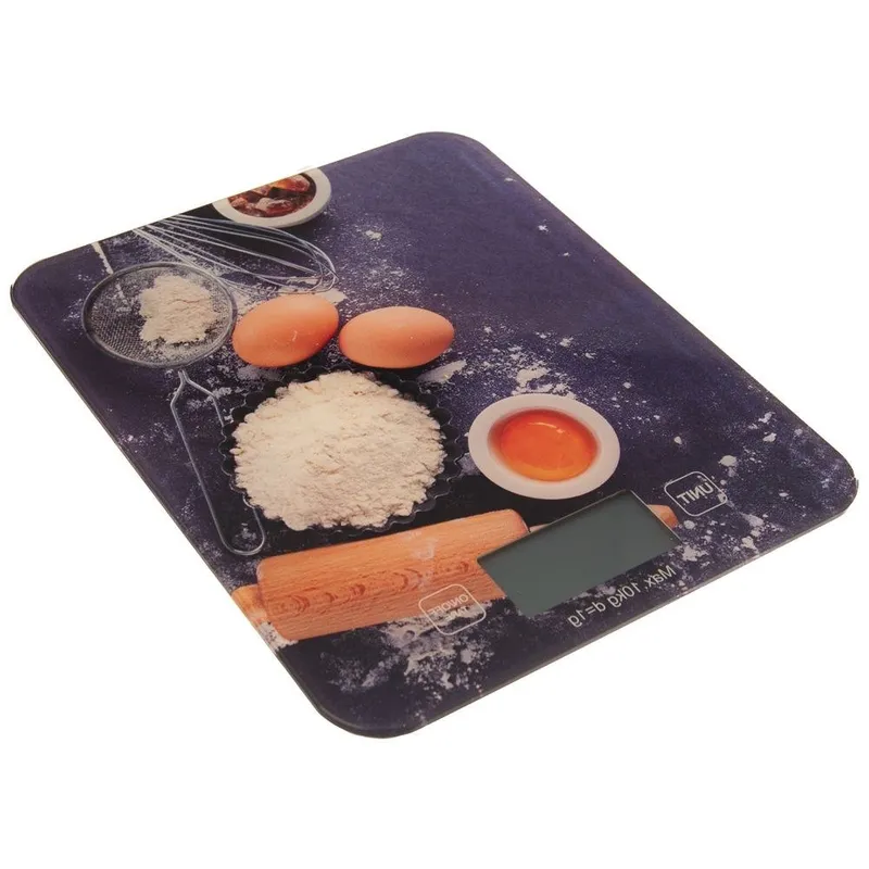 Waga Kuchenna Szklana Cyfrowa 10 kg Funkcja Tary 22,5 x 18,5 cm MEBLIVA