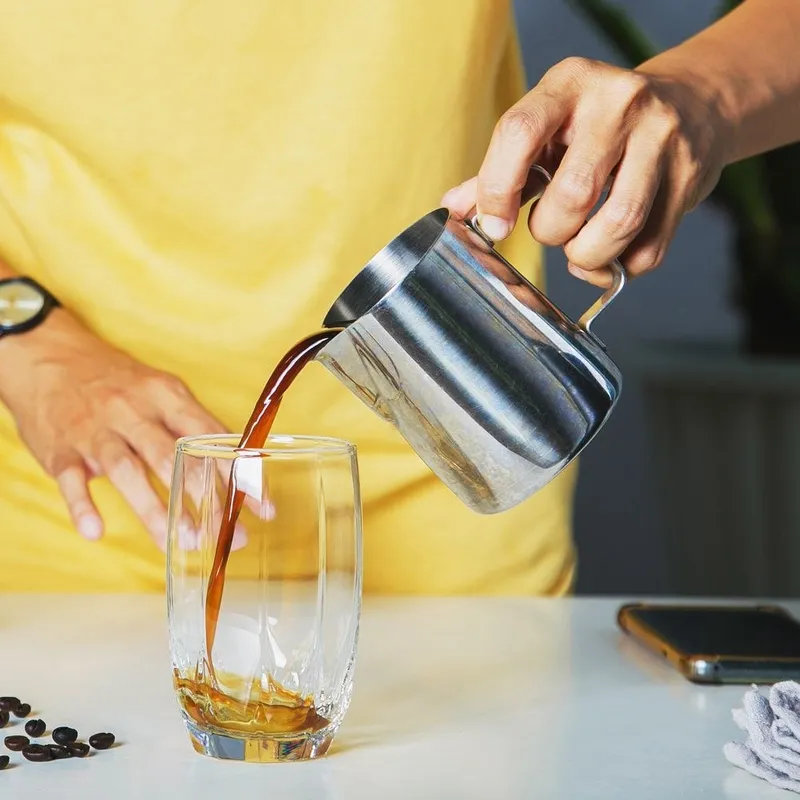 Mlecznik Stalowy Z Miarką Do 350 ml MEBLIVA