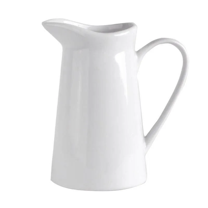Mlecznik Porcelanowy 200 ml Z Uchwytem I Dzióbkiem MEBLIVA - Biały