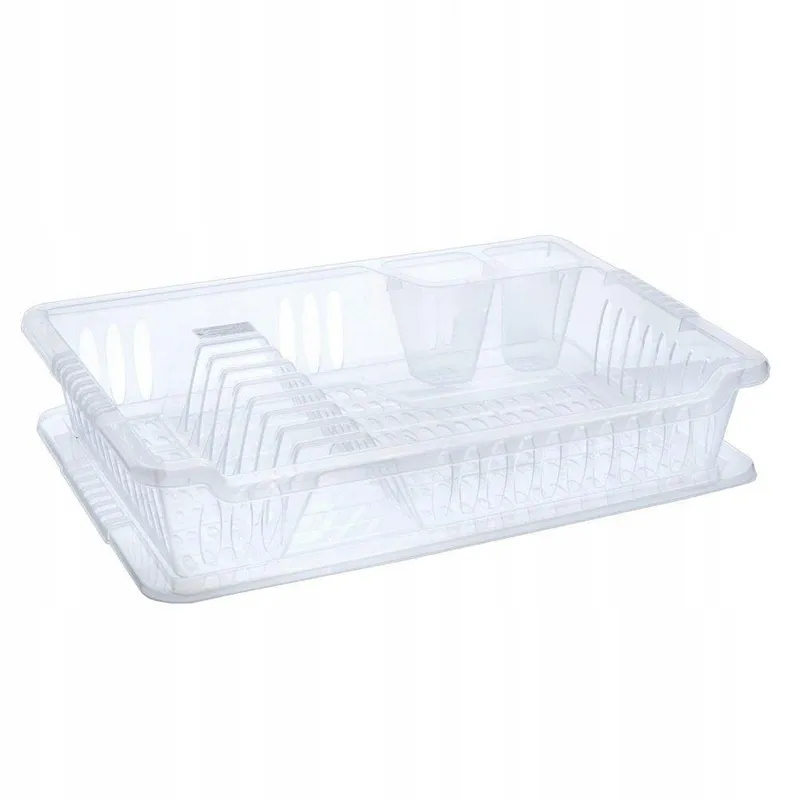 Suszarka Do Naczyń 40 x 29 x 8,5 cm Z Tacą Tworzywo HOBBY MEBLIVA - Białe