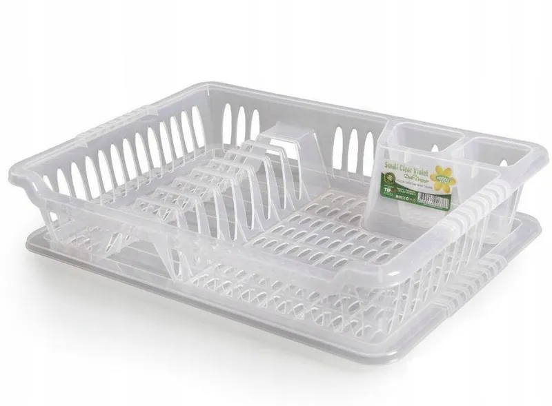 Suszarka Do Naczyń 40 x 29 x 8,5 cm Z Tacą Tworzywo HOBBY MEBLIVA - Białe