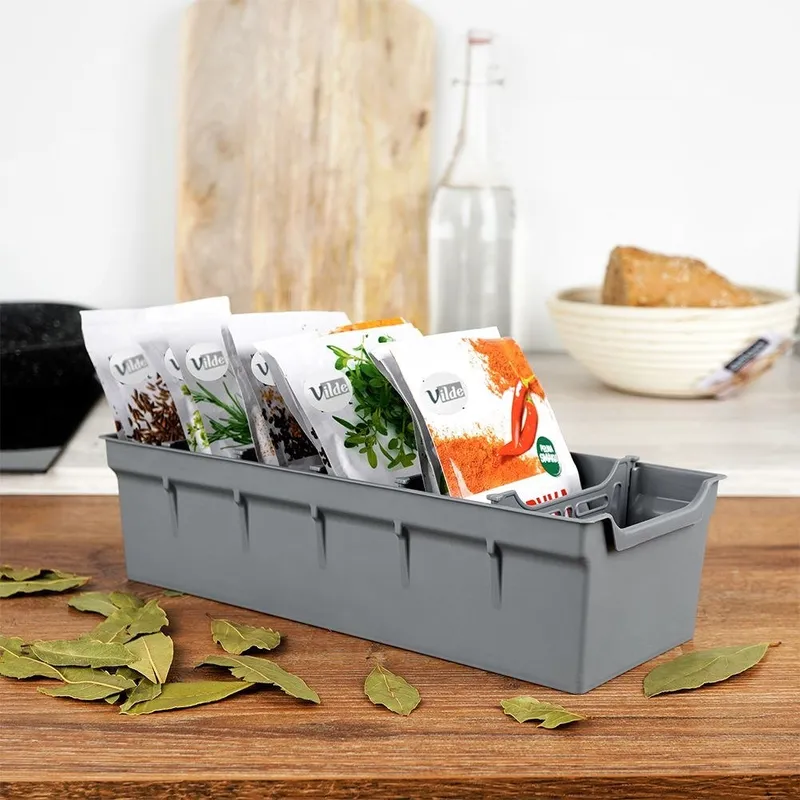 Organizer Pojemnik Na Przyprawy Dzielony 6 Komór 30 x 13 cm MEBLIVA