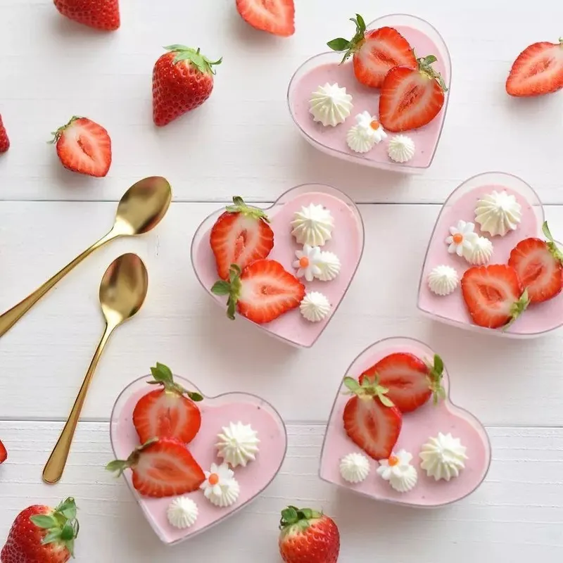 Pucharki Desery Przekąski Serce 6 szt. 120 ml Catering MEBLIVA