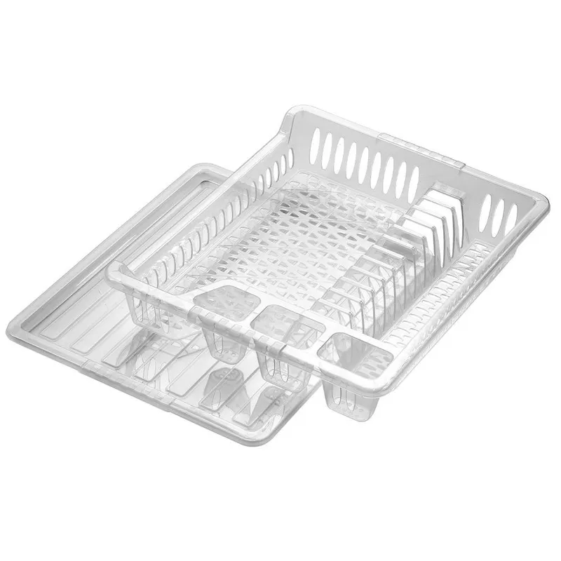 Suszarka Na Naczynia 15 Miejsc Na Talerze Z Tacą 46 cm MEBLIVA - Biała