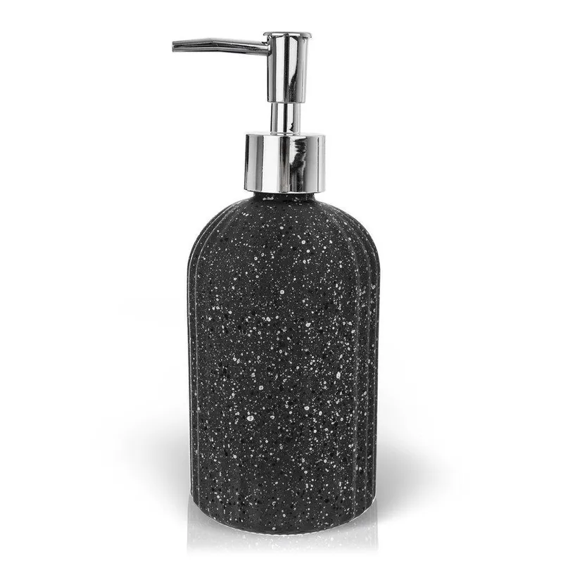 Dozownik Do Mydła 450 ml Szklany Imitacja Marmuru Z Pompką MEBLIVA - Szary