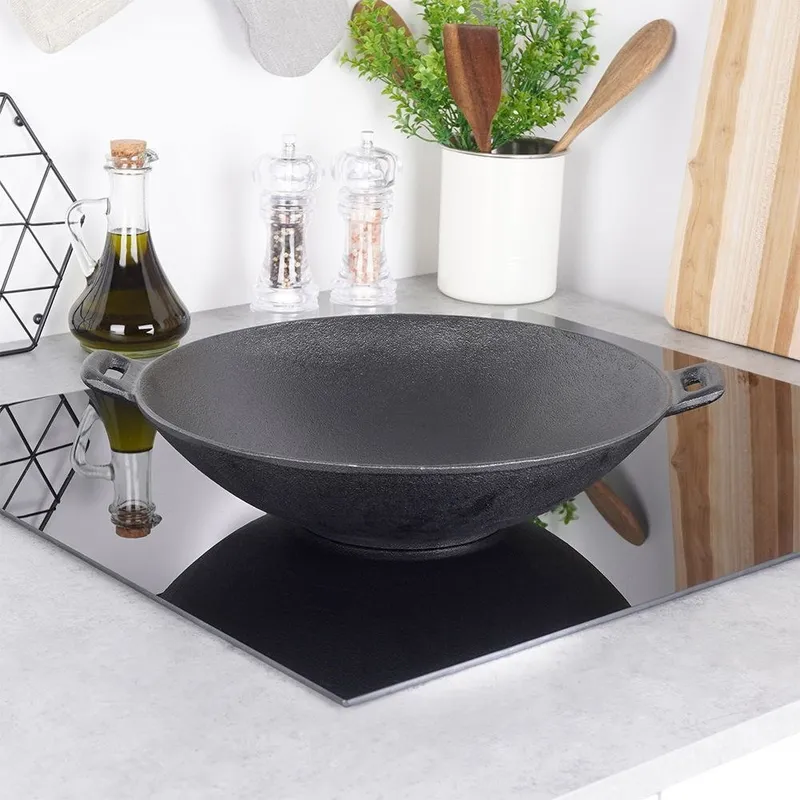 Patelnia Wok Z Uchwytami Nieprzywierająca Solidna 30 cm MEBLIVA