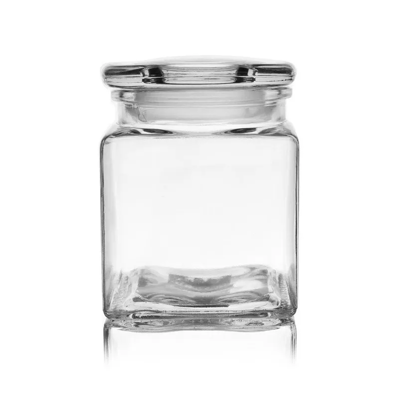 Pojemnik Szklany Kwadratowy 950 ml Szczelny Retro 13,5 x 12 cm MEBLIVA