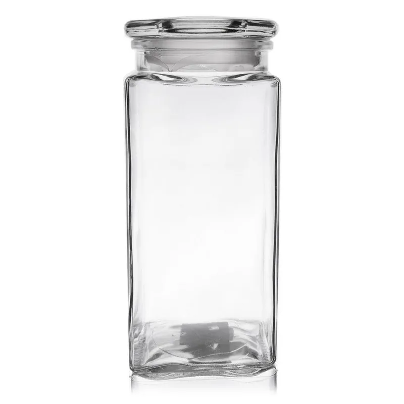 Pojemnik Szklany Kwadratowy 1,8 l Szczelny Retro 24 x 10 cm MEBLIVA
