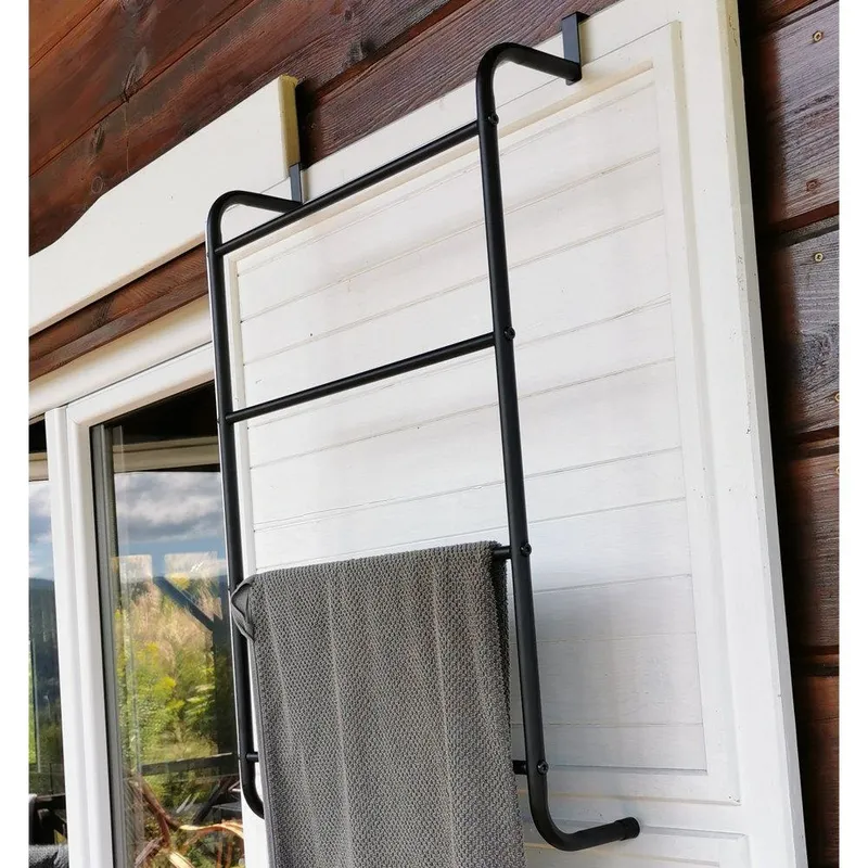 Wieszak Na Ręczniki Metalowy Naścienny BATHROOM SOLUTIONS MEBLIVA - Czarny