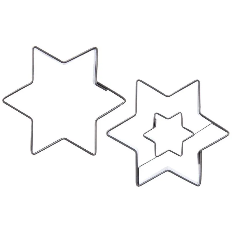 Zestaw 2 Wykrawaczy Do Ciastek Gwiazda 4,5 cm Stal Do Zmywarki MEBLIVA